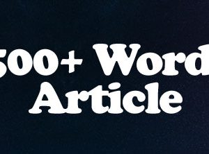 500+ Words Article